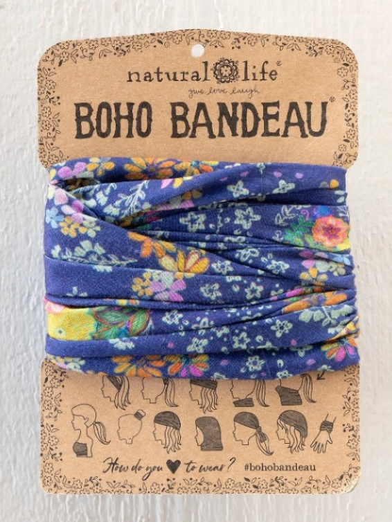 Boho Bandeau - Navy Tropical