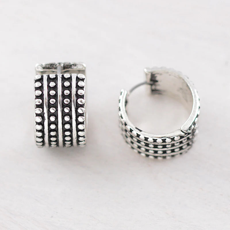 Western Earrings - Silver Mini Hoop