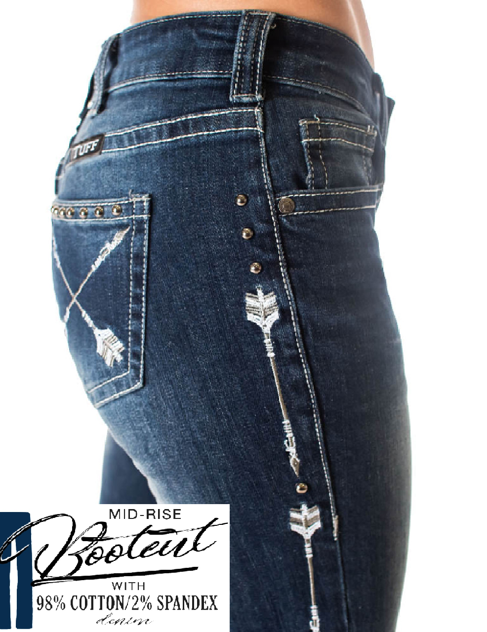 Cowgirl Tuff Jeans - Silver Arrows