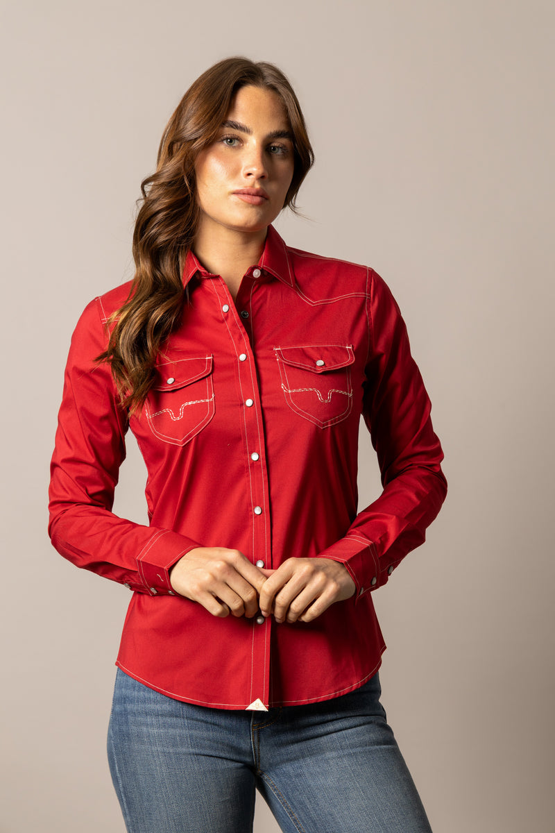 Kimes Ranch Long Sleeved Shirt - Skeeter (Red)