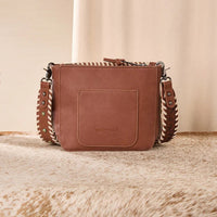 Trinity Ranch Cowhide Frige Crossbody Bag - Brown