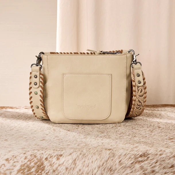 Trinity Ranch Cowhide Fringe Crossbody Bag - Tan