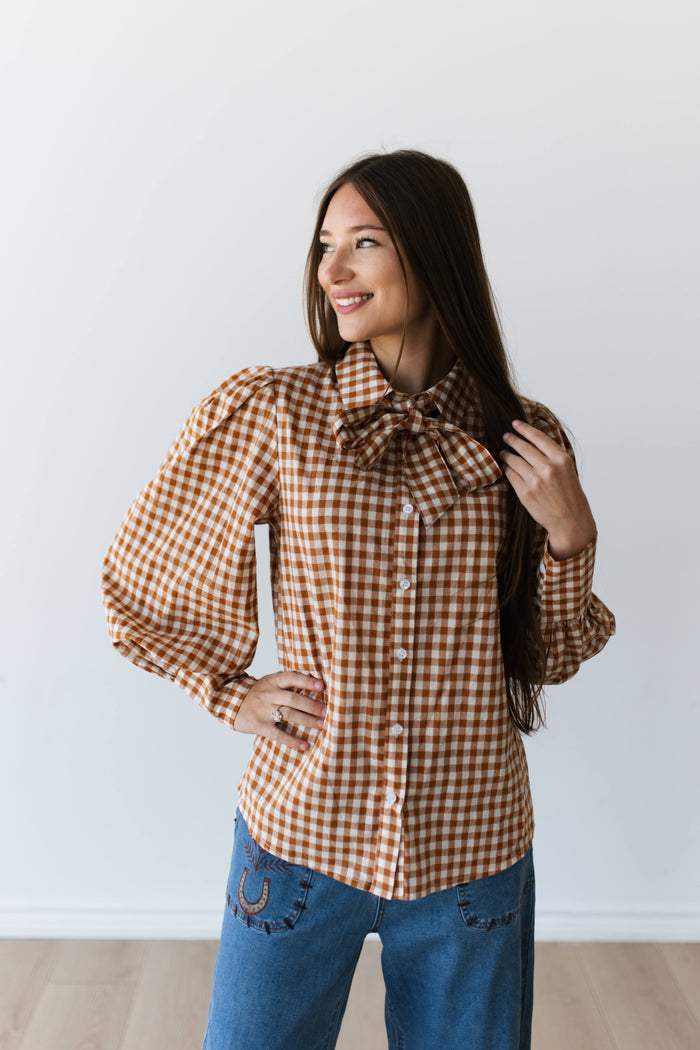 Kelsea Top - Ginger Gingham