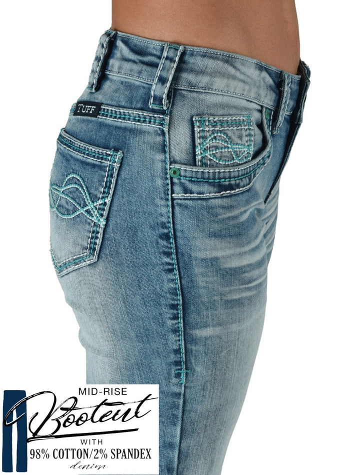 Cowgirl Tuff Jeans - DFMI Turquoise