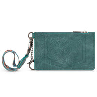 Wrangler Aztec Key Chain Wristlet Card Wallet - Turquoise (WG137-W0092TQ)