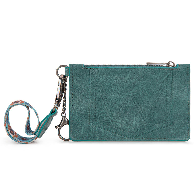 Wrangler Aztec Key Chain Wristlet Card Wallet - Turquoise (WG137-W0092TQ)