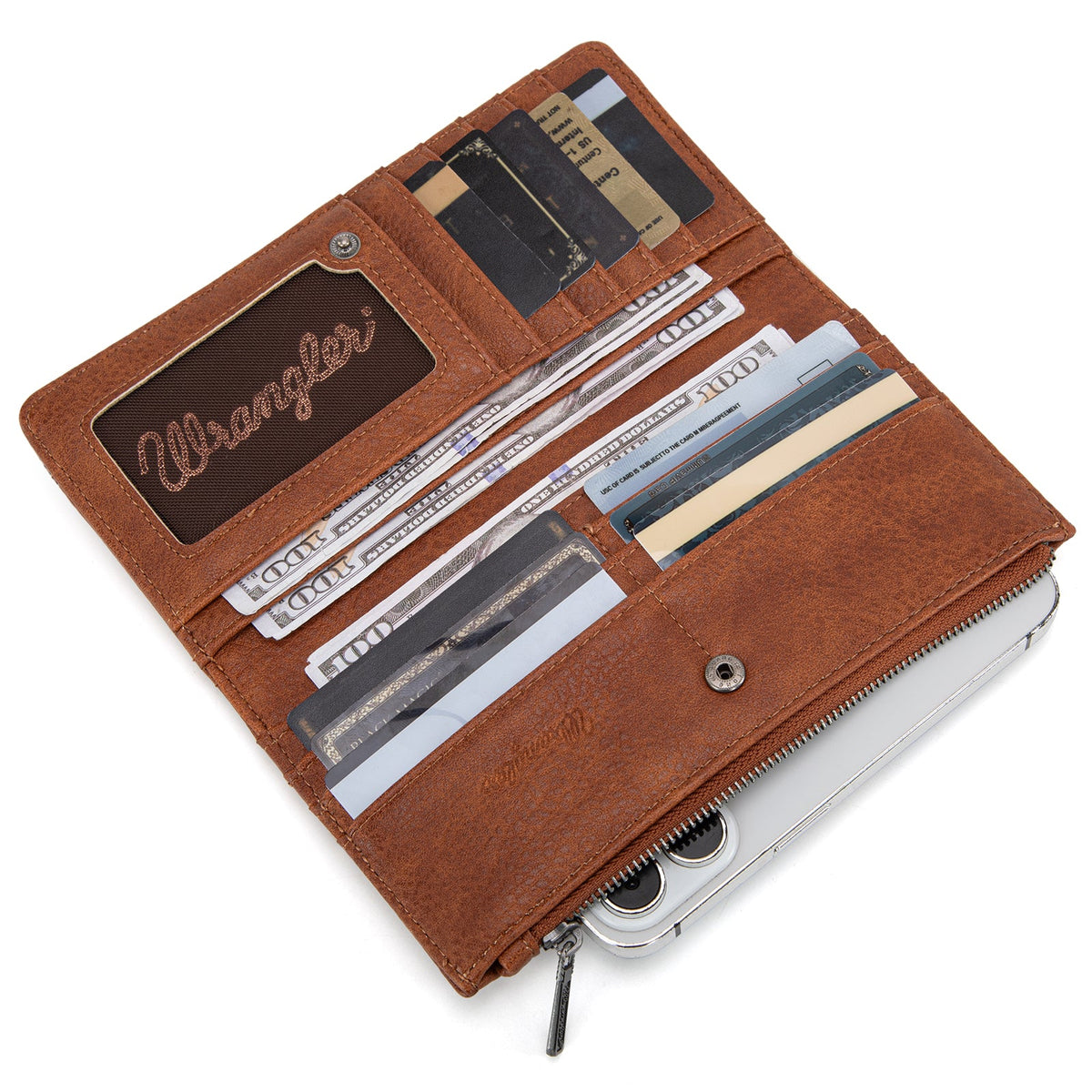 Wrangler Embroidered Bi-Fold Wallet - Brown (WG145-212BR)