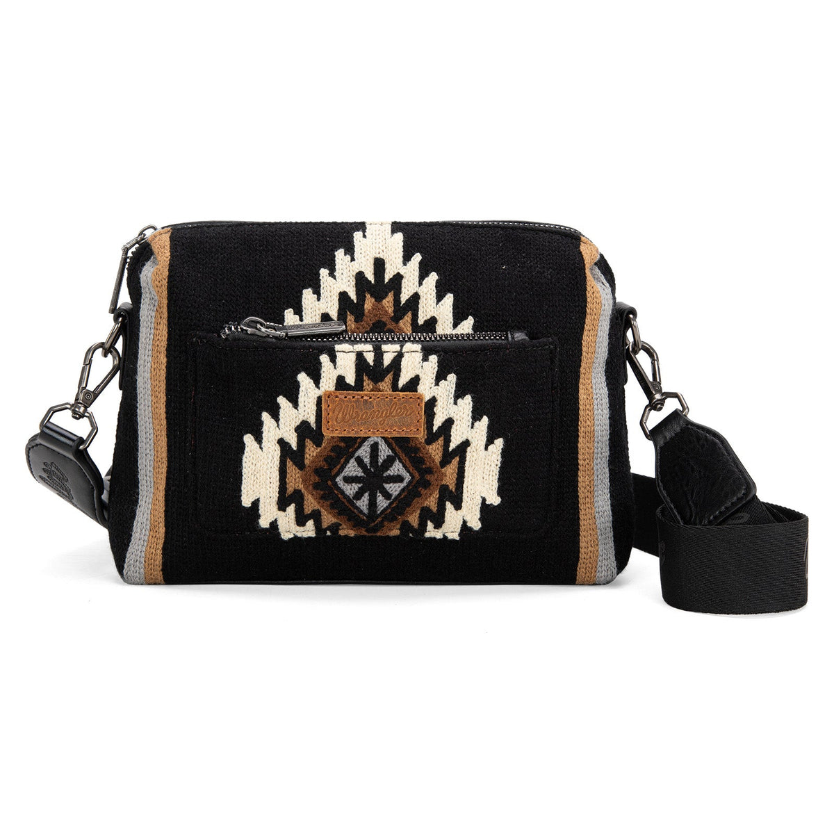 Wrangler Aztec Knitted Crossbody - Black (WG174-1832BK)