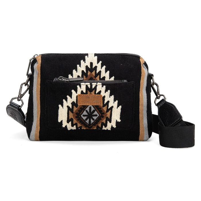Wrangler Aztec Knitted Crossbody - Black (WG174-1832BK)