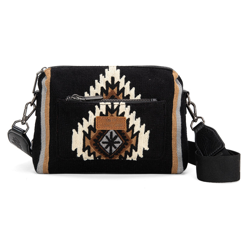 Wrangler Aztec Knitted Crossbody - Black (WG174-1832BK)