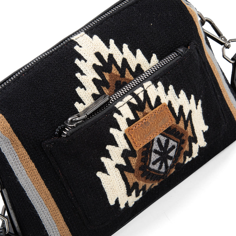 Wrangler Aztec Knitted Crossbody - Black (WG174-1832BK)