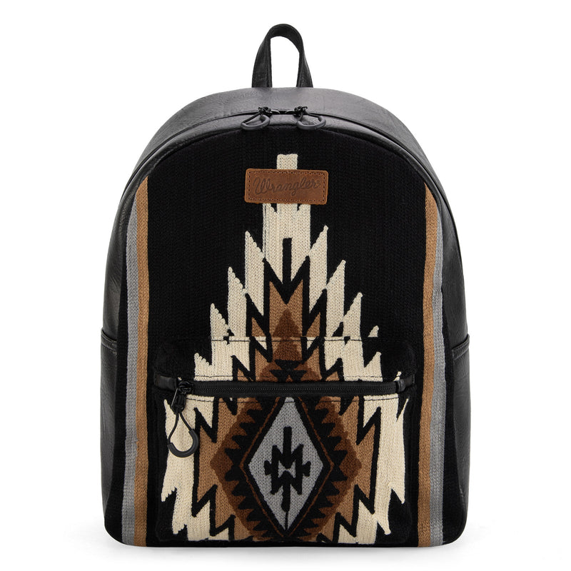 Wrangler Aztec Knitted Backpack - Black (WG174-9115BK)
