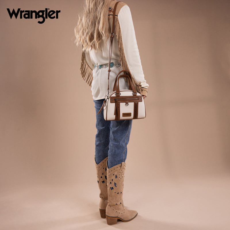 Wrangler Whipstitch Satchel Handbag - Beige (WG185-5112BG)