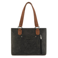 Wrangler Braided Whipstitch Large Tote Crossbody - Black