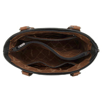 Wrangler Braided Whipstitch Large Tote Crossbody - Black