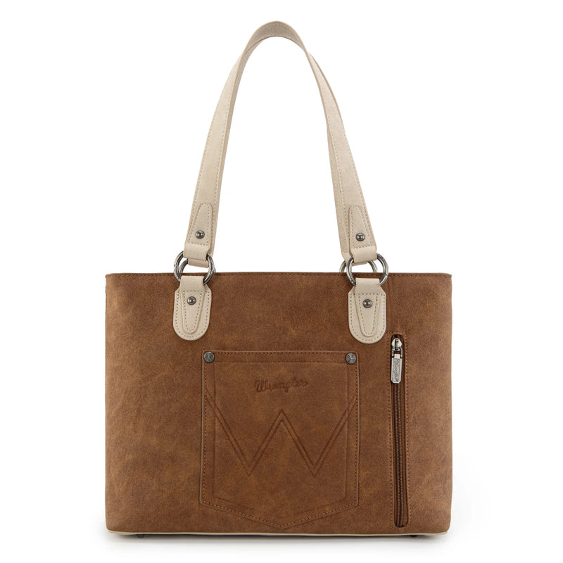 Wrangler Braided Whipstitch Large Tote Crossbody - Brown