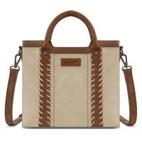 Wrangler Braided Whipstitch Small Tote Crossbody - Beige