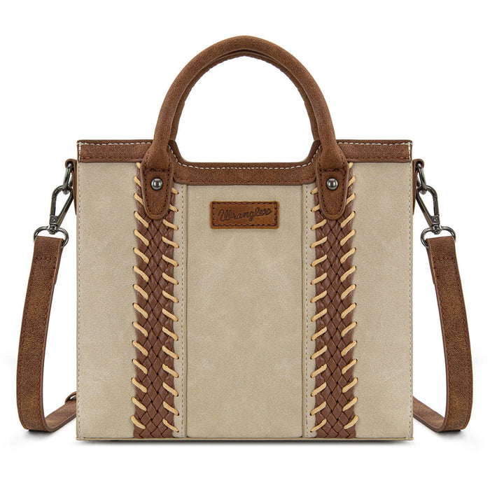 Wrangler Braided Whipstitch Small Tote Crossbody - Beige