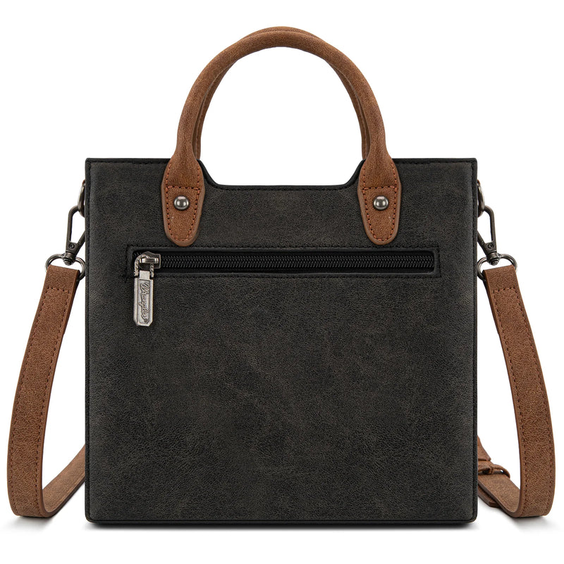 Wrangler Braided Whipstitch Small Tote Crossbody - Black