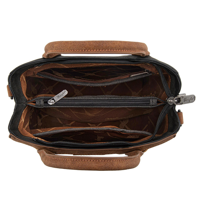 Wrangler Braided Whipstitch Small Tote Crossbody - Black