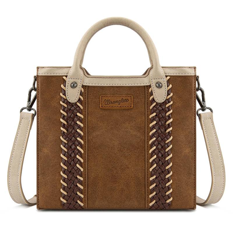 Wrangler Braided Whipstitch Small Tote Crossbody - Brown