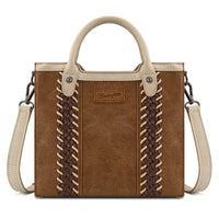 Wrangler Braided Whipstitch Small Tote Crossbody - Brown