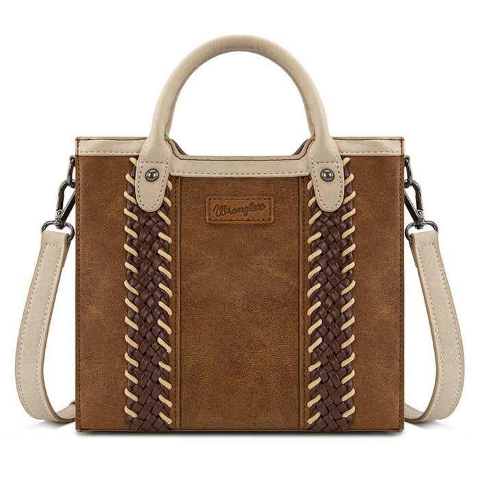 Wrangler Braided Whipstitch Small Tote Crossbody - Brown