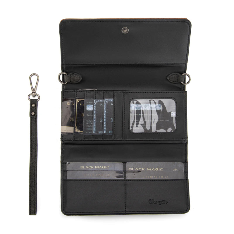 Wrangler Braided Whipstitch Wallet/Wristlet - Black