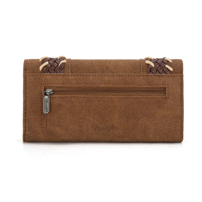 Wrangler Braided Whipstitch Wallet/Wristlet - Brown