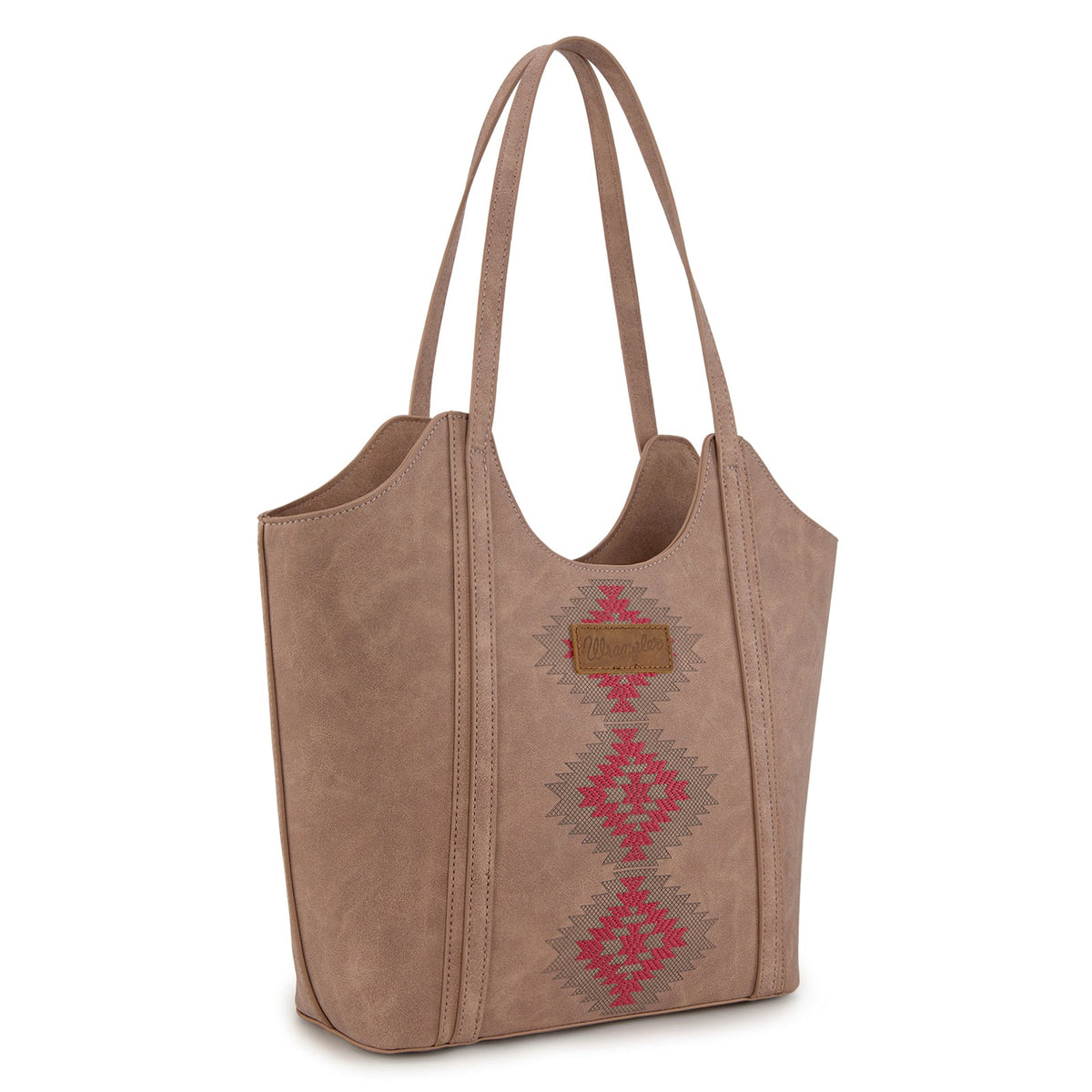 Wrangler Aztec Embroidered Tote Bag - Dark Pink (WG218-8250DPK)