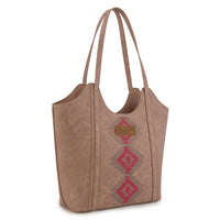 Wrangler Aztec Embroidered Tote Bag - Dark Pink (WG218-8250DPK)