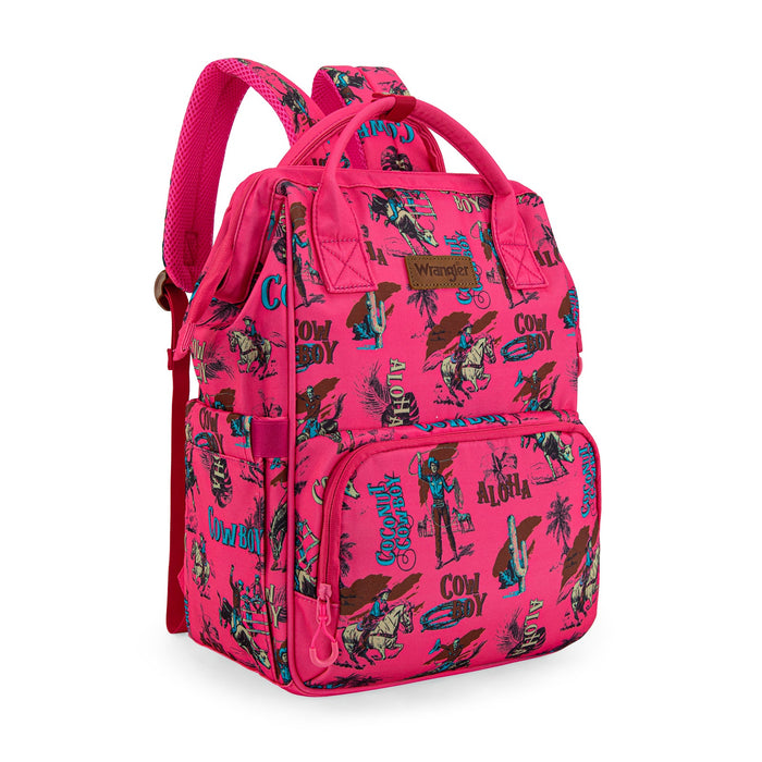 Wrangler Cowboy Printed Callie Backpack - Dark Pink (WG2204-91102DPK)