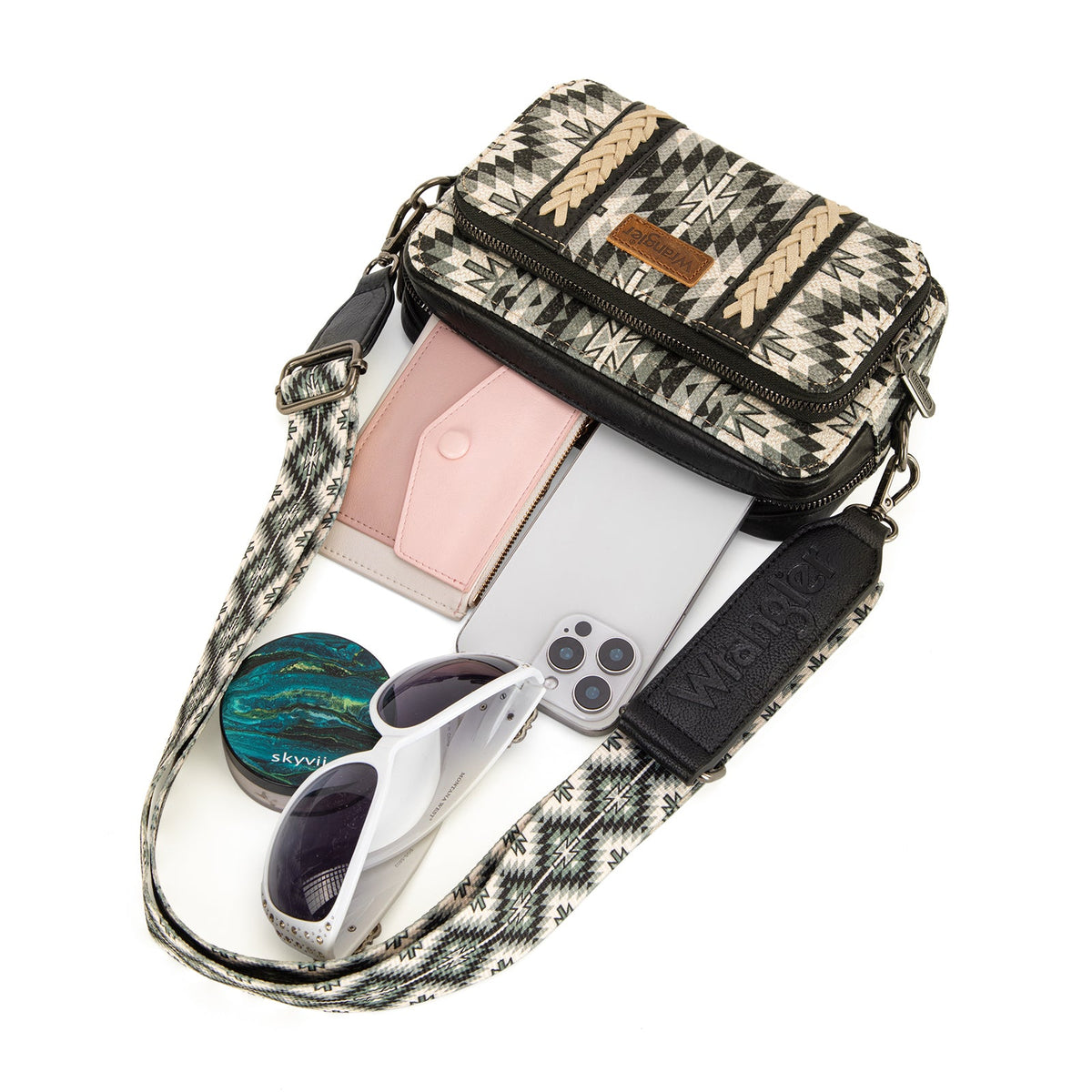 Wrangler Southwestern Crossbody - Black (WG2207-3007BK)