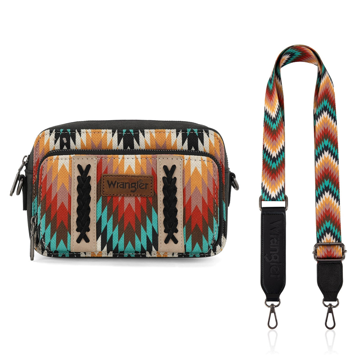 Wrangler South West Aztec Crossbody - Multi-colour Black