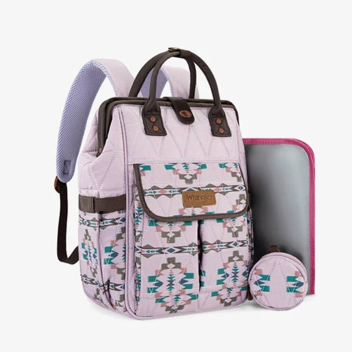 Wrangler Aztec Quilted Nappy Bag - Purple (WG2222-9110PP)
