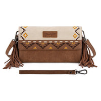 Wrangler Aztec Embroidered Fringe Wallet/Crossbody - Beige (WG233-W018BG)
