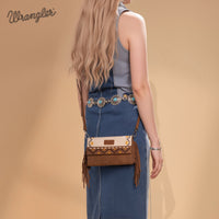 Wrangler Aztec Embroidered Fringe Wallet/Crossbody - Beige (WG233-W018BG)