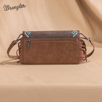 Wrangler Aztec Embroidered Fringe Wallet/Crossbody - Brown (WG233-W018BR)
