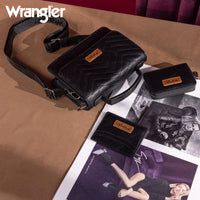 Wrangler Mini Top Handle Crossbody/Wallet/Card Case Set - Black