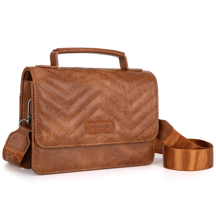 Wrangler Mini Top Handle Crossbody/Wallet/Card Case Set - Brown