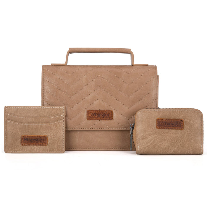 Wrangler Mini Top Handle Crossbody/Wallet/Card Case Set - Khaki