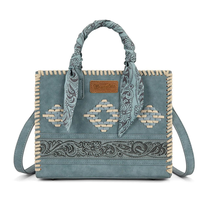 Wrangler Whipstitch Aztec Satchel Crossbody - Jean (WG-HB-310-8120JN)