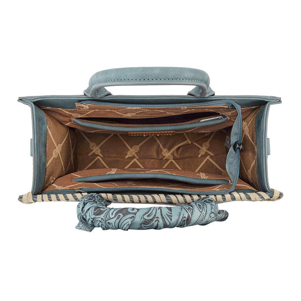 Wrangler Whipstitch Aztec Satchel Crossbody - Jean (WG-HB-310-8120JN)