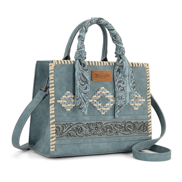 Wrangler Whipstitch Aztec Satchel Crossbody - Jean (WG-HB-310-8120JN)