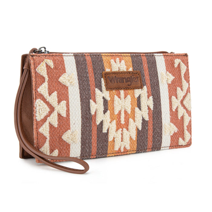 Wrangler Sherpa Aztec Canvas Clutch - Brown (WG313-181BR)