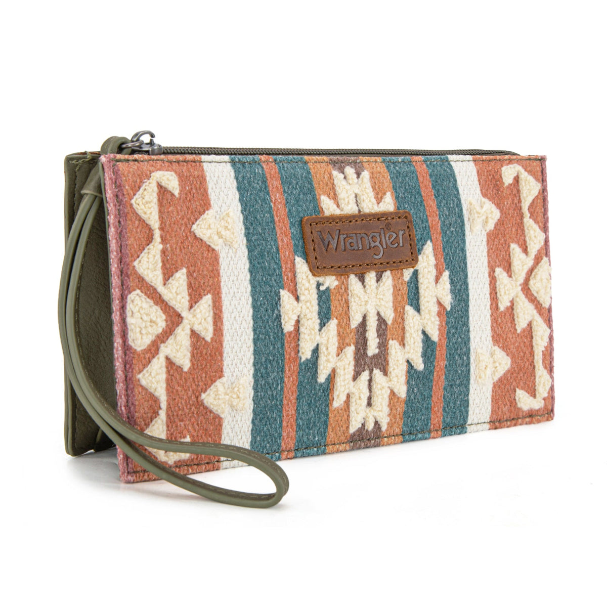 Wrangler Sherpa Aztec Canvas Clutch - Green (WG313-181GN)