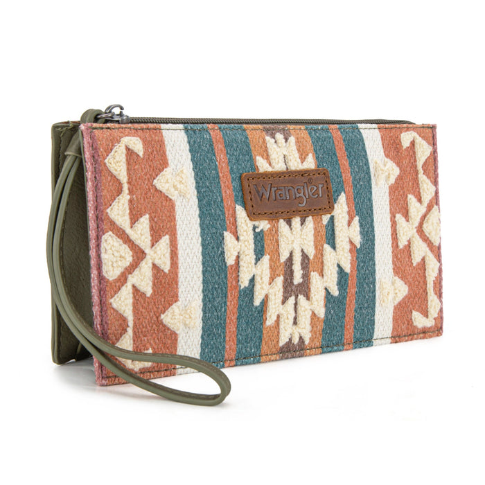 Wrangler Sherpa Aztec Canvas Clutch - Green (WG313-181GN)