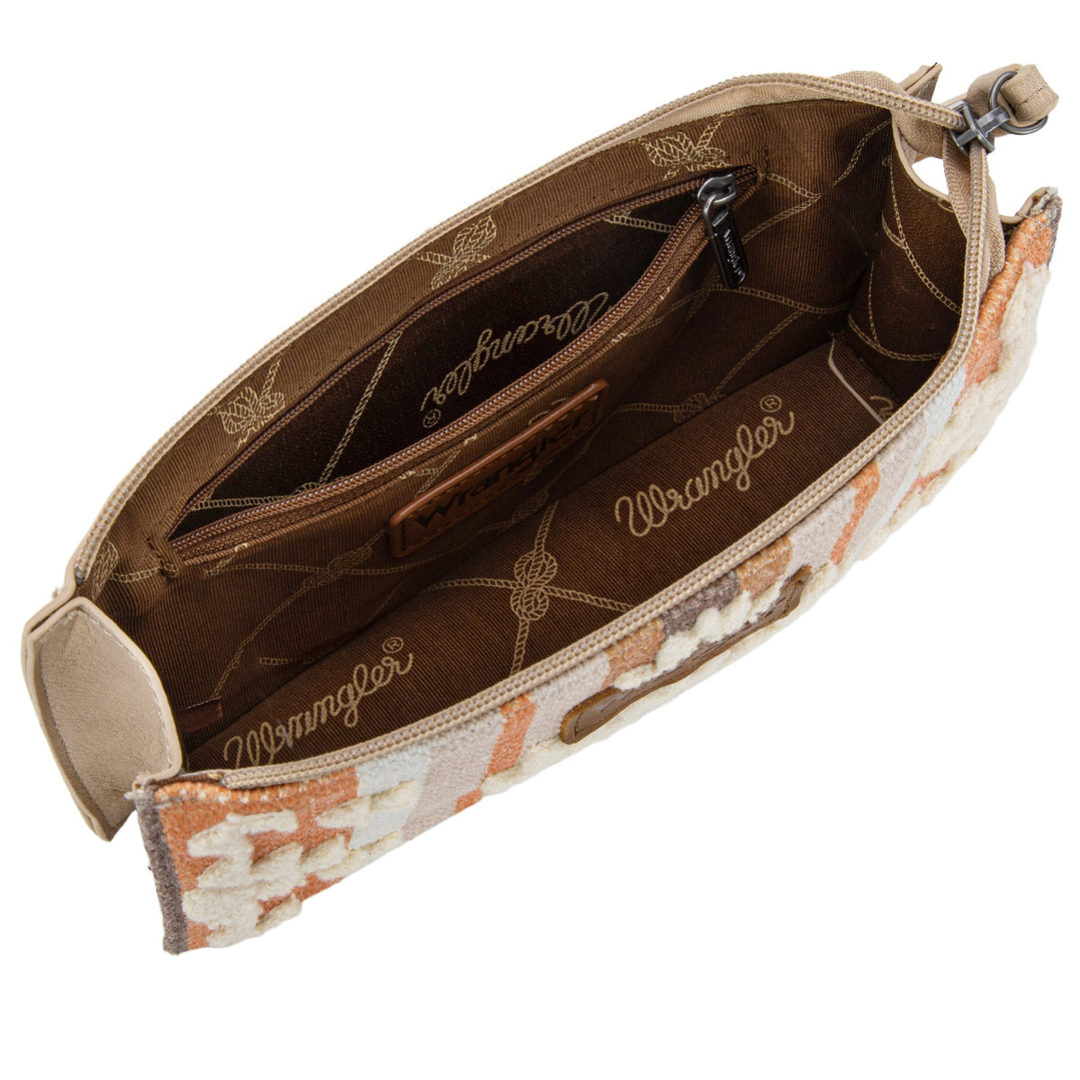 Wrangler Sherpa Aztec Canvas Clutch - Tan (WG313-181TN)