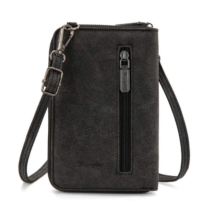 Wrangler Western Stitch Phone Wallet Crossbody - Black