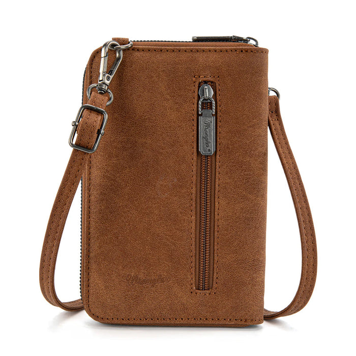 Wrangler Western Stitch Phone Wallet Crossbody - Brown